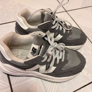 New Balance Kids' Charcoal and White Sneakers